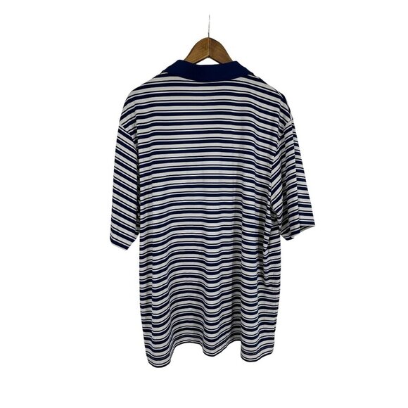 NFL Team Apparel Chicago Bears Mens Polo Logo Blue White Stripe Size 2XL - Picture 5 of 6